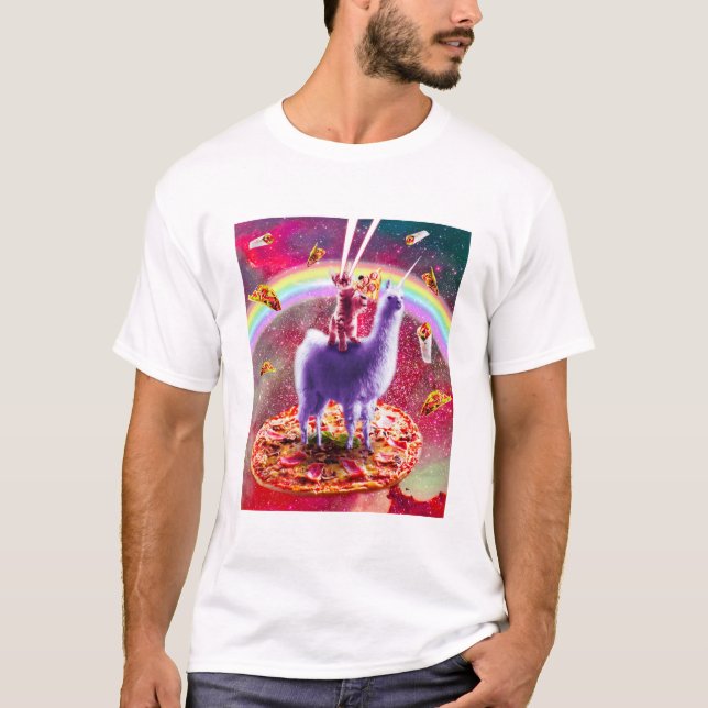 Camiseta Olhos De Laser, Gato De Espaço Exterior, Dirigindo (Frente)