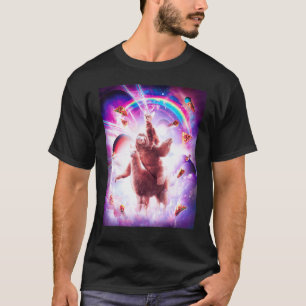 Camiseta Olhos de Laser Gato Espacial Montando Sloth Blade