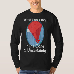 Camiseta Olhos de uma temporada de furacão Cone de Incertez