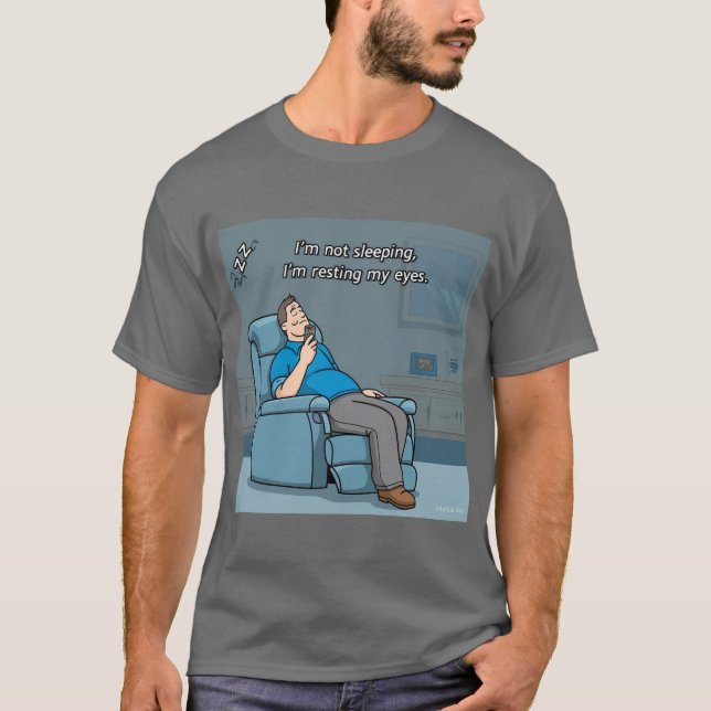 Camiseta Olhos em repouso Design de Pai humorístico (Frente)