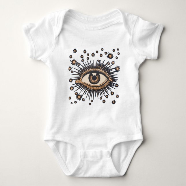 Camiseta Olhos Estrelas Lua Celestial Nouveau (Frente)