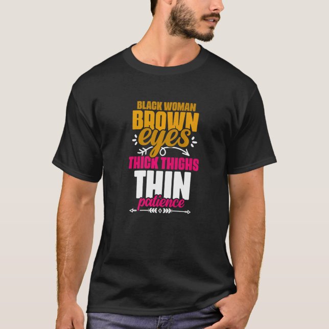 Camiseta Olhos Marrons Espessos Coxas Negras Coxa (Frente)