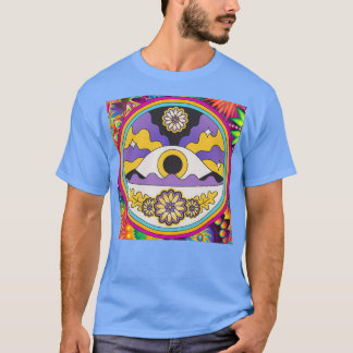 Camiseta Olhos Psicodélicos Coloridos Com Flores