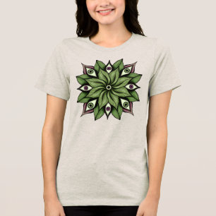 Camiseta Olhos Psicodélicos Mandala - Padrão Floral Trippy