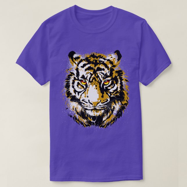 Camiseta Olhos Realistas de Tigre legal (Frente do Design)