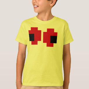 Camiseta Olhos Vermelhos Brancos de 8 Bits