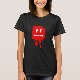 Camiseta Olhos Vermelhos Relâmpago Assustados Bloco Face Ve