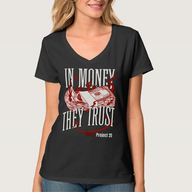 Camiseta Oligarchy Critique Money Focou Estado Político (Frente)