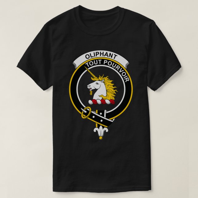 Camiseta Oliphant Crest Tartan Clan Scottish Clan (Frente do Design)
