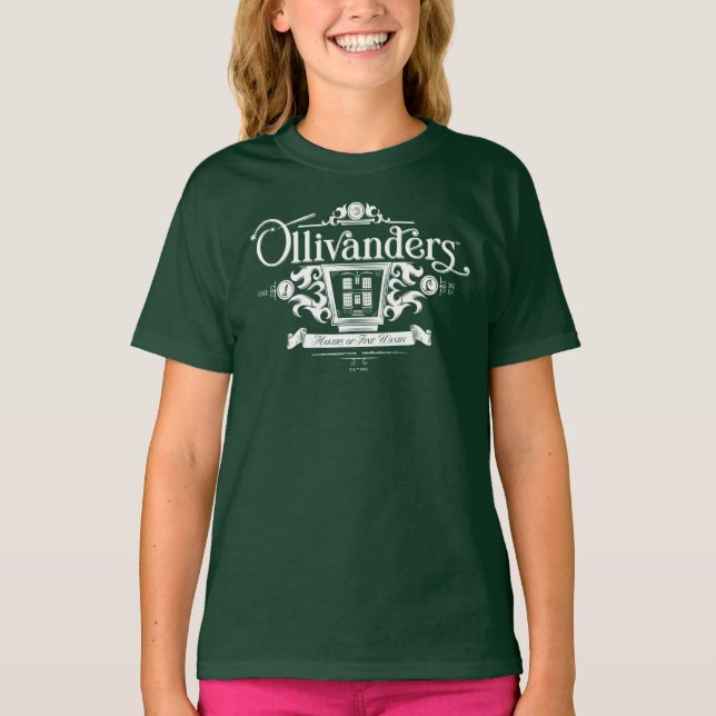 Camiseta OLIVANDERS™ Fabricantes de Varinhas Finas (Frente)