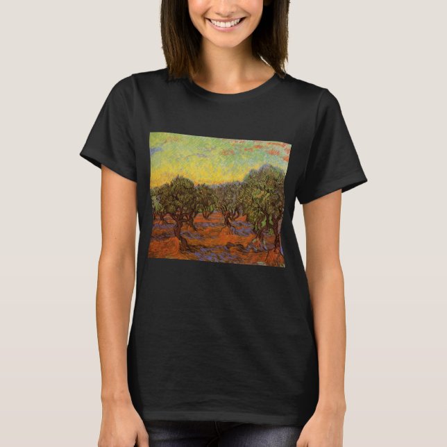 Camiseta Olive Grove, Orange Sky, por Vincent van Gogh (Frente)