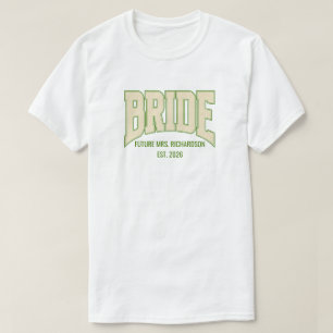Camiseta Olive + Ivory Brilho Falso NOIVA Noivado Vestido d