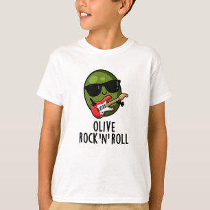 Camiseta Olive Rock E Roll Funny Rocker Olive Pun