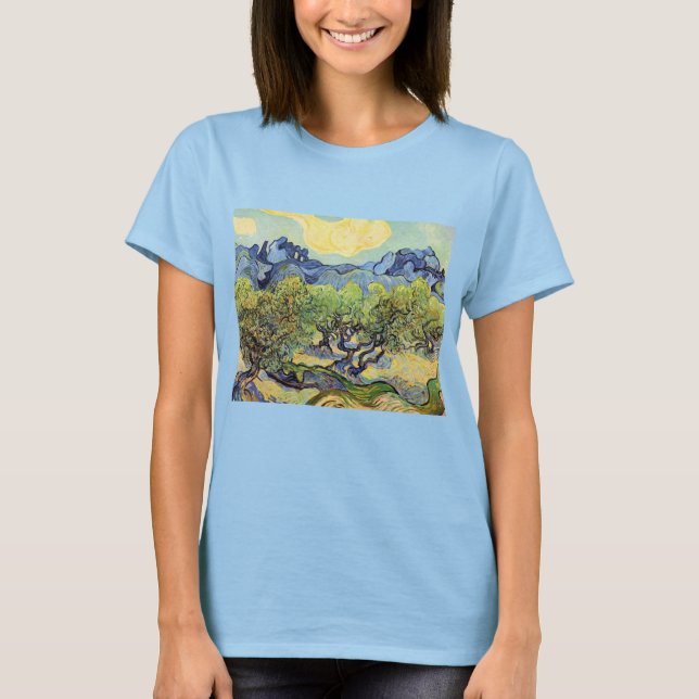 Camiseta Oliveiras com Alpilles por Vincent van Gogh (Frente)