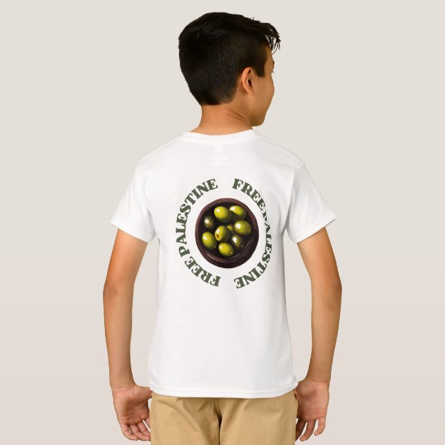 CAMISETA OLIVEIRAS PALESTINAS LIVRES LONGA VIDA PALESTINA (Parte Traseira Completa)