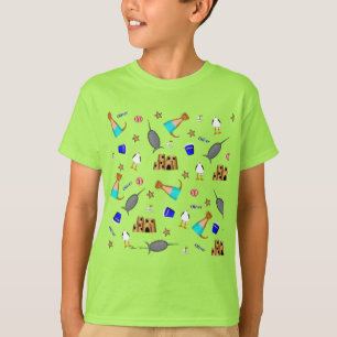 Camiseta Oliver A Lontra Padrão de Férias de Verão na Praia