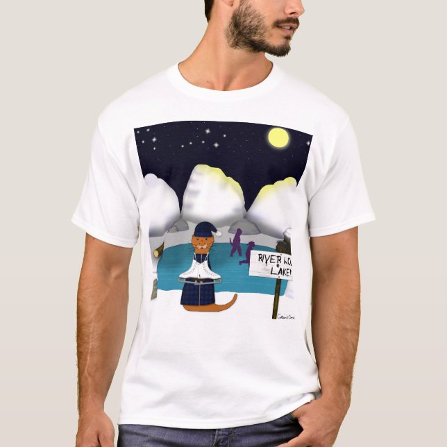 Camiseta Oliver The Otter Skates no rio (Frente)