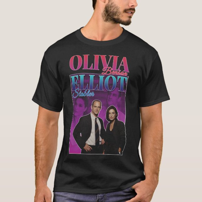 Camiseta Olivia Benson &amp; Elliot Punler 90s Inspirado Vi (Frente)