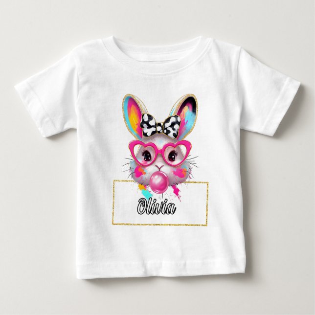 Camiseta Olivia Bubble Easter Bunny (Frente)