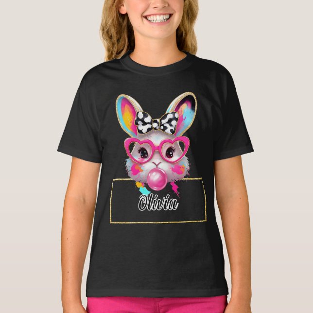 Camiseta Olivia Bubble Easter Bunny (Frente)