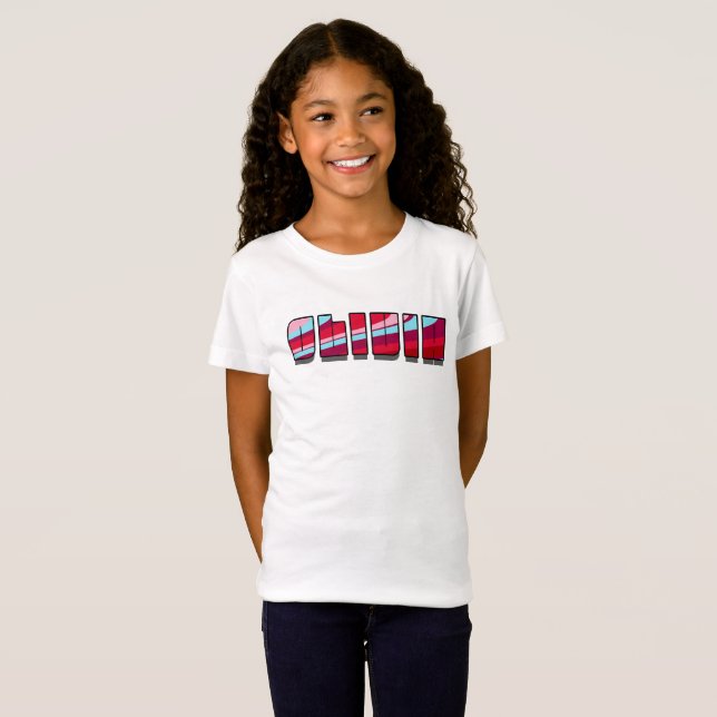 Camiseta Olivia- Design de Onda Funky (Frente Completa)