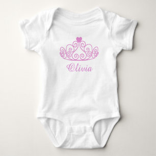 Camiseta Olivia, Princesa Rosa, Tee Bebê, Adicione O Nome D
