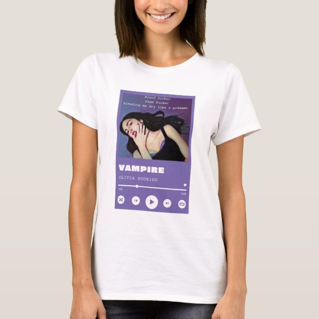 Camiseta Olivia Rodrigo Vampire Lyric Shirt (Frente)