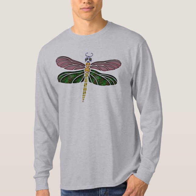 Camiseta Olmo Shell & libélula do vitral (Frente)