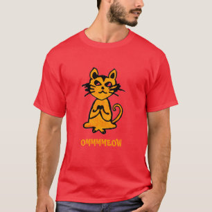 Camiseta Om Cat - Engraçado Yoga T Shirt (homens)