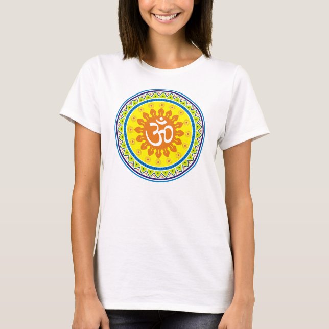 Camiseta OM com estilo indiano tradicional Mandana (Frente)