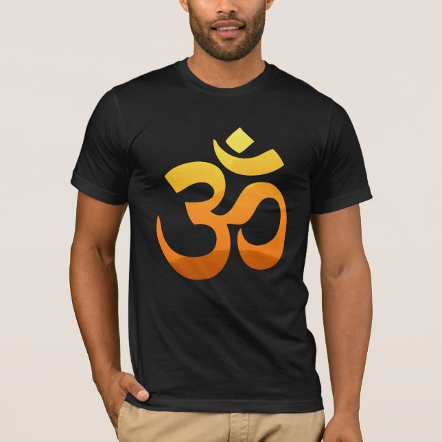 Camiseta Om Mantra Dourada Meditação Sun Yoga - Design fron (Frente)