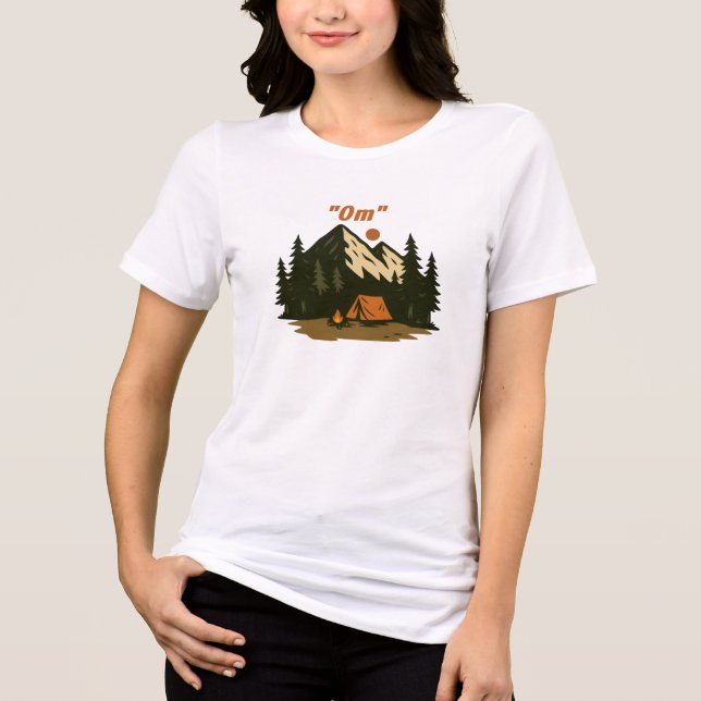 Camiseta “Om” Mountain Meditation Camping Design (Frente)