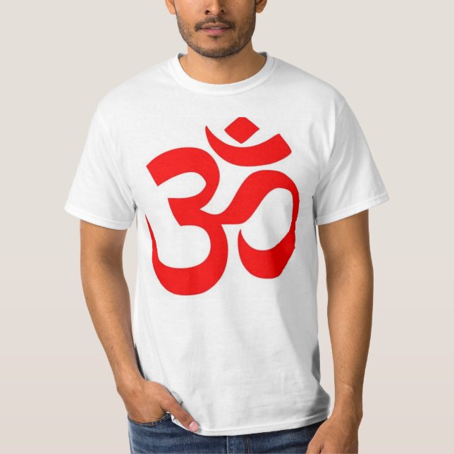 Camiseta OM símbolo Hindu e budista (do ॐ) - (Frente)