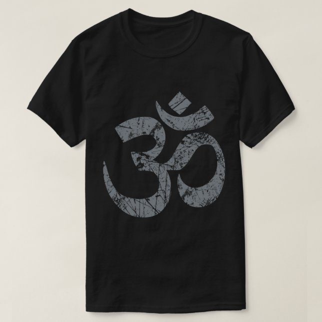 Camiseta OM Yoga Símbolo Espiritual em Estilo em Distância  (Frente do Design)