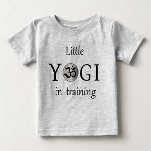 Camiseta Om zen yogi yoga bebê crianças T shirt cinza