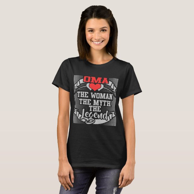 CAMISETA OMA A MULHER MITO A LENDA (Frente Completa)