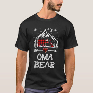 Camiseta Oma Bear Christmas Pajama Red Xadrez Família Buffa