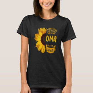 Camiseta Oma Dia das Mães Dia dos Avós Grande Girassol