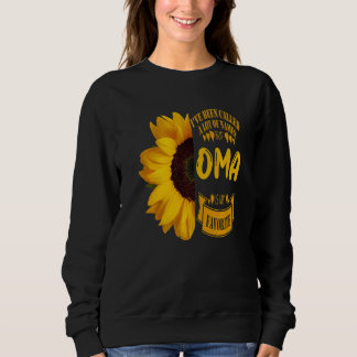 Camiseta Oma Dia das Mães Dia dos Avós Grande Girassol