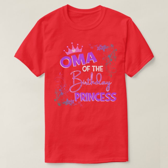 Camiseta Oma Do Festa Aniversário Da Família Princesa (Frente do Design)
