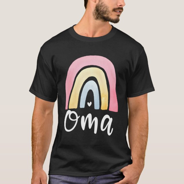 Camiseta Oma Rainbow Para Ger Grandma Grand (Frente)
