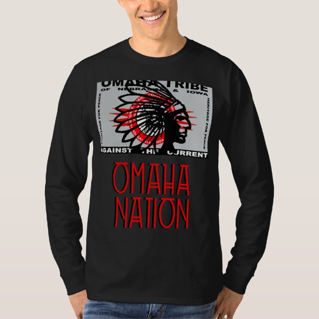 Camiseta Omaha Nation Flag Indígenas Native American Headd (Frente)
