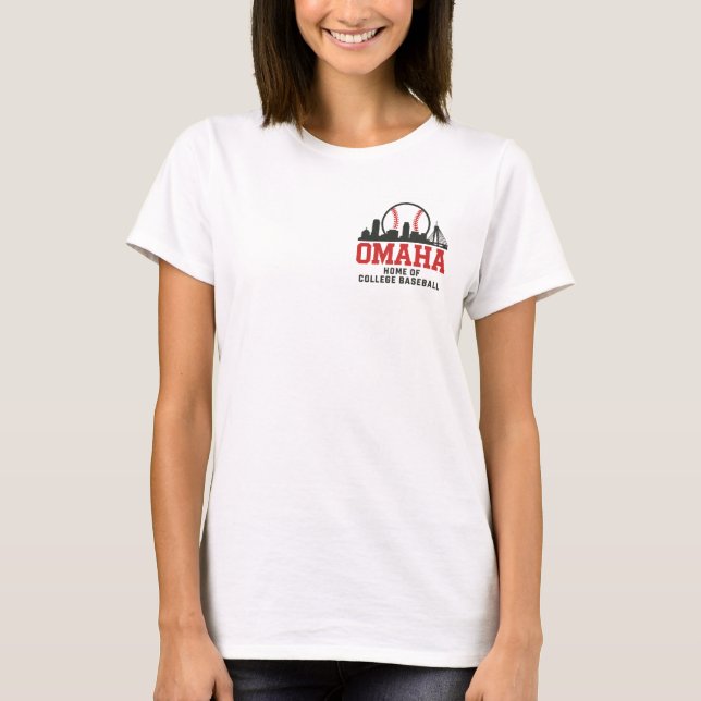 Camiseta Omaha Skyline Baseball Design | Casa do College Ba (Frente)