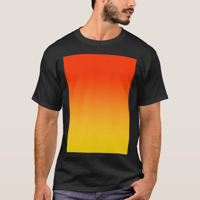 CAMISETA OMBRE GRADIENT ORANGE RED E AMARELO UM DE 100 CH (Frente)
