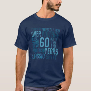 Camiseta Ombre sobre 60 do aniversário anos de nuvem da