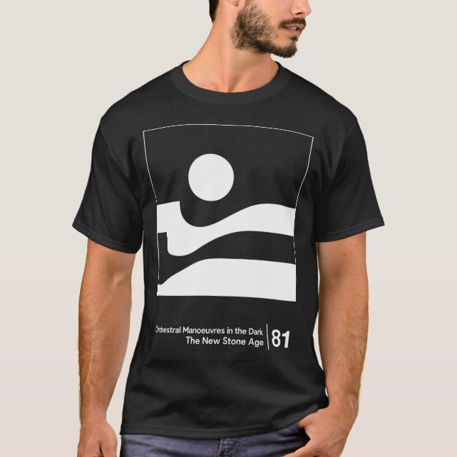 Camiseta Omd - Trabalho de arte de Gráfico de Estilo Mínimo (Frente)