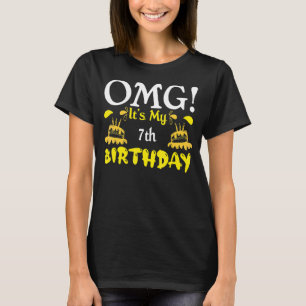 Camiseta Omg É a minha 7 de aniversário de 7 anos