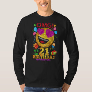 Camiseta Omg É a minha aniversário de 21 anos de 21 anos
