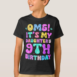 Camiseta Omg É O Aniversário De 9 Anos Da Minha Filha Flore