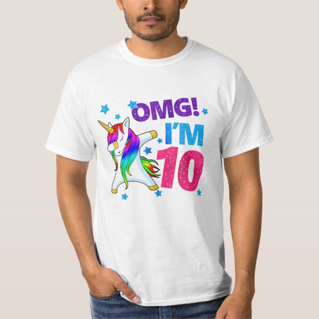 Camiseta OMG, eu tenho 10 aniversariantes (Frente)